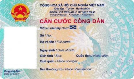 Mặt trước của thẻ CCCD có gắn chip mới