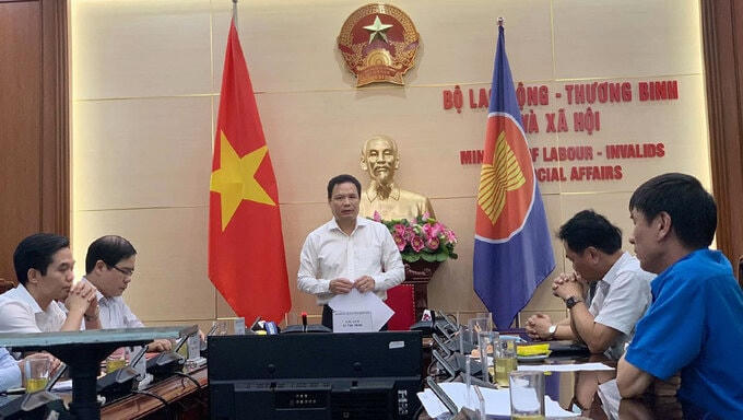 Phiên họp Hội đồng Tiền lương quốc gia. Ảnh: Hằng Thu.