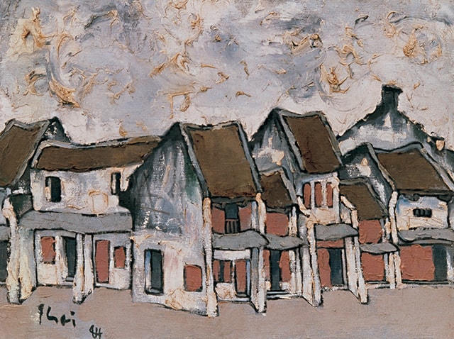 Tác phẩm "Phố Hàng Mắm” (sơn dầu, 1984).