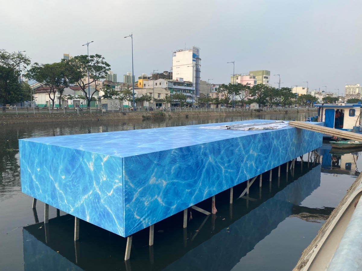 Sân khấu lễ hội hoa "Trên bến dưới thuyền" đã dựng xong, dự kiến khai mạc ngày 25/1 này.