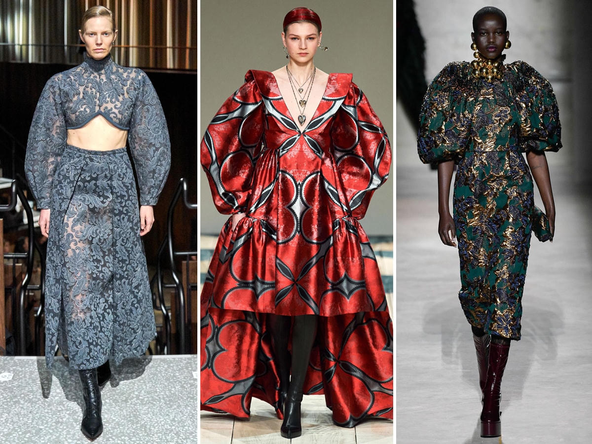 Từ trái qua: Emilia Wickstead, Alexander McQueen và Dries Van Noten. (Ảnh: Gorunway).