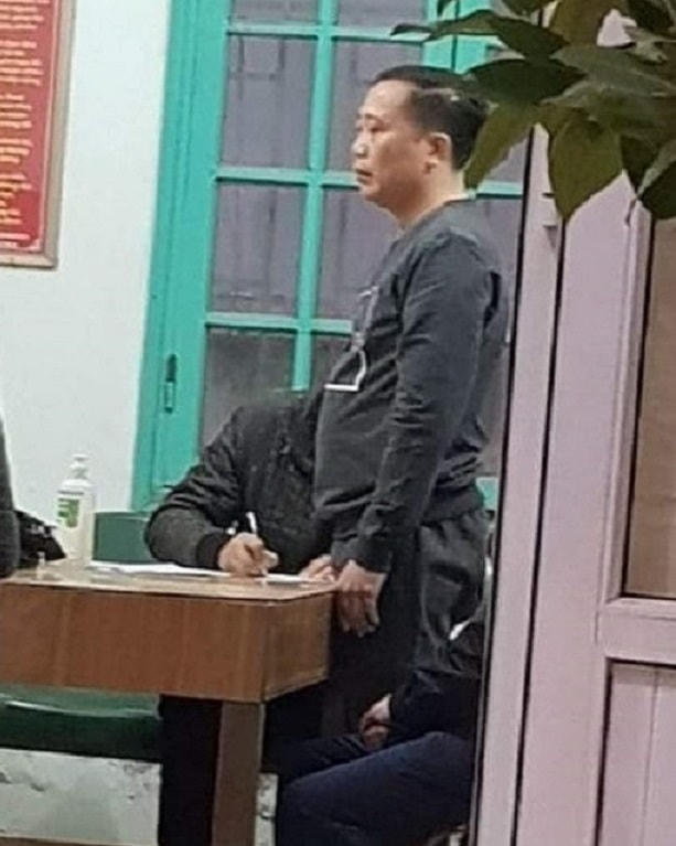 Đối tượng Nguyễn Văn Bình tại cơ quan Công an.