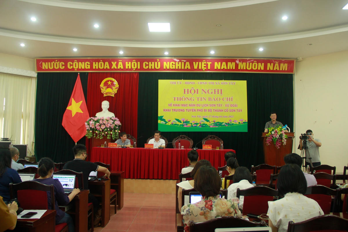 Thị xã Sơn Tây thông tin báo chí khai mạc năm du lịch và phố đi bộ.