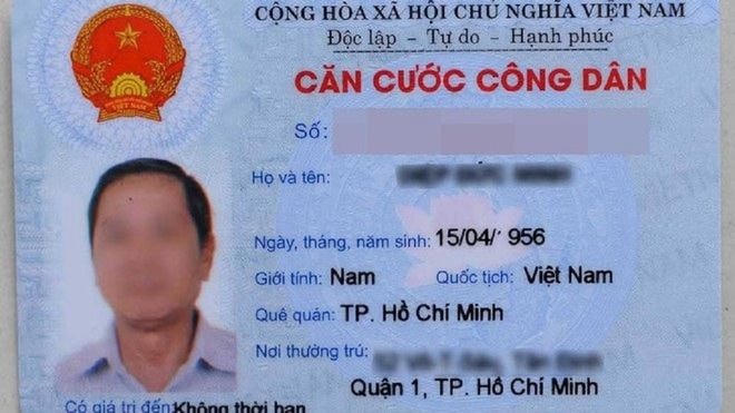 Thẻ căn cước công dân mẫu cũ (Ảnh minh hoạ)
