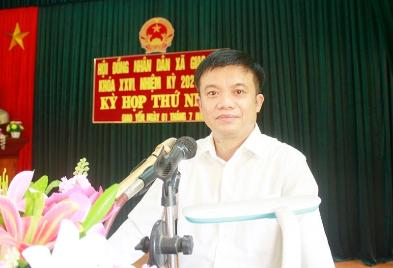 Ông Vũ Xuân Trường, cán bộ vừa được cấp trên điều động về xã Giao Yến công tác,