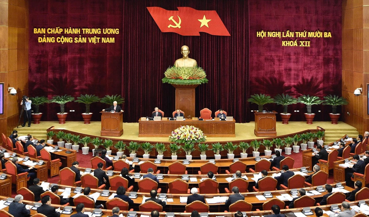 Quang cảnh phiên khai mạc Hội nghị Ban Chấp hành Trung ương Đảng lần thứ 13 khóa XII. Ảnh: TTXVN.