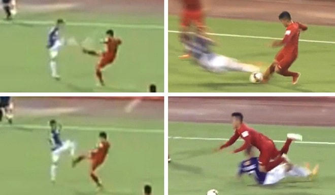 Sầm Ngọc Đức (áo xanh) triệt hạ Anh Hùng.