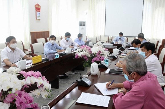 Quang cảnh cuộc hop công tác phòng, chống dịch Covid-19..