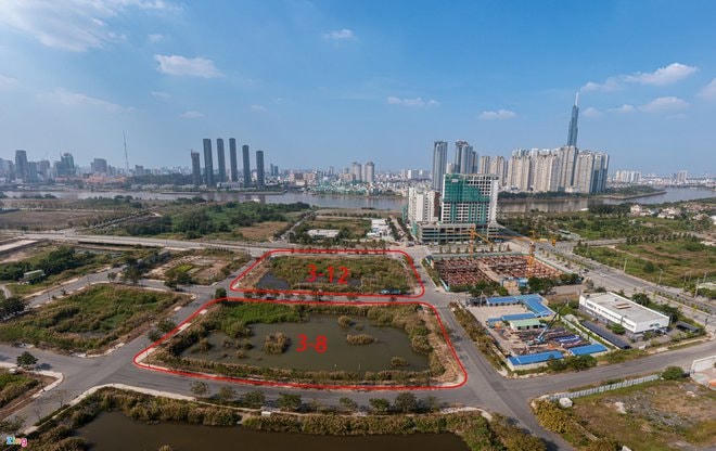 Lô 3-12 và 3-8 tại khu chức năng số 3, Khu đô thị mới Thủ Thiêm (TP HCM). Ảnh: Chí Hùng.