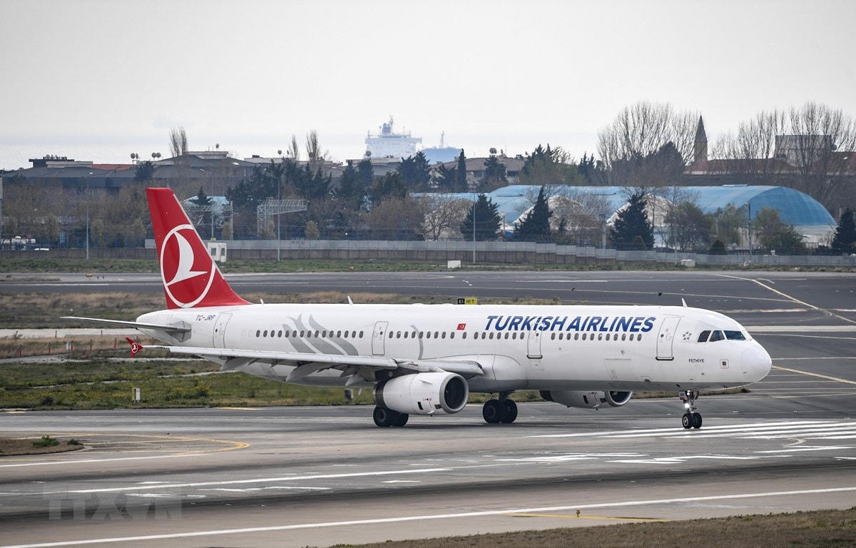 Một máy bay của Turkish Airlines tại sân bay Ataturk ở Istanbul, Thổ Nhĩ Kỳ. (Ảnh: AFP/TTXVN),  