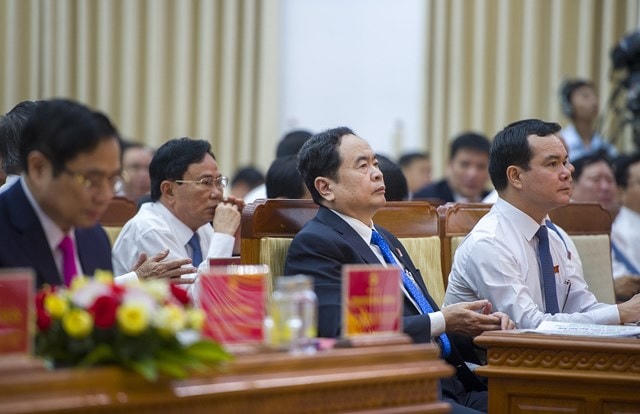 Bí thư Trung ương Đảng, Chủ tịch UBTƯ MTTQ Việt Nam Trần Thanh Mẫn và lãnh đạo nhiều Ban, bộ ngành dự Đại hội.