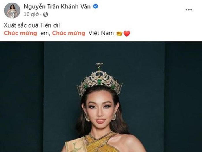 Hoa hậu Khánh Vân hết lời khen ngợi Thùy Tiên.