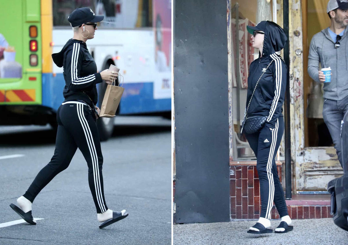 Chiêu trò của Katy Perry mặc cùng một bộ đồ thể thao Adidas mỗi khi ra khỏi nhà để các bức ảnh trông giống như lặp đi lặp lại.  
