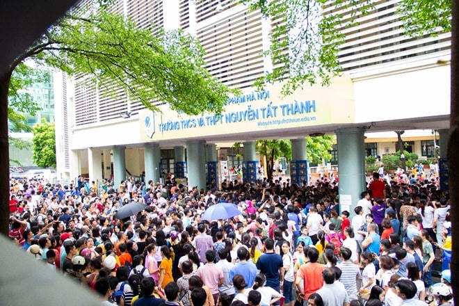 Học sinh dự tuyển vào lớp 6 trường THCS- THPT Nguyễn Tất Thành.