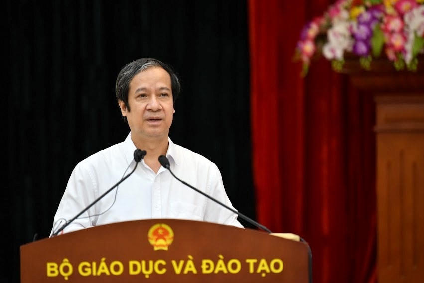 Bộ trưởng Bộ Giáo dục và Đào tạo Nguyễn Kim Sơn phát biểu tại hội nghị.