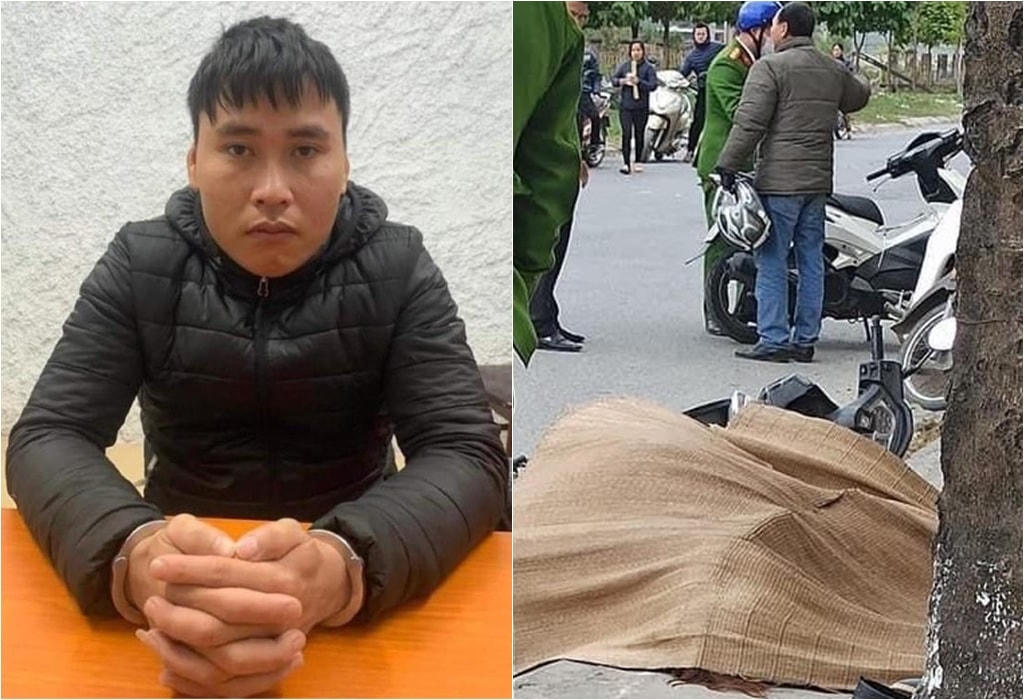 Nguyễn Văn Tùng tại cơ quan Công an và hiện trường vụ án mạng.