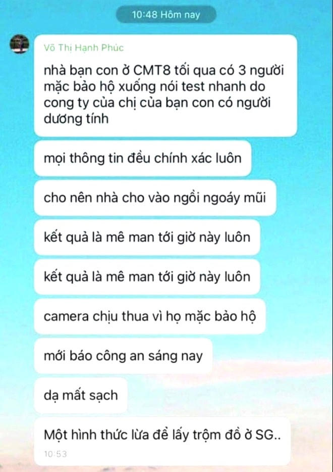 Nội dung tin nhắn vụ việc lan truyền trên mạng xã hội (Ảnh chụp màn hình).
