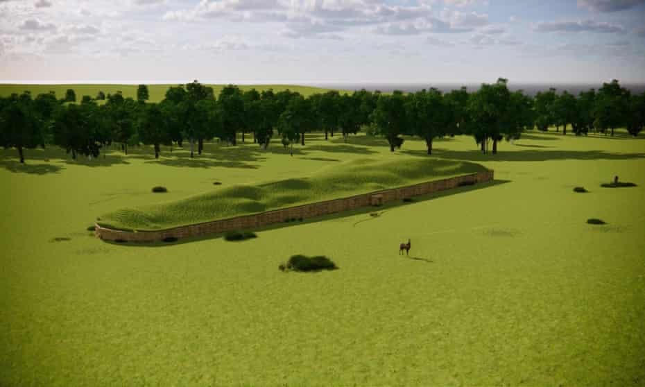 Hình ảnh minh hoạ về Hazleton North long cairn được Bảo tàng Corinium cung cấp. Ảnh: The Guardian.