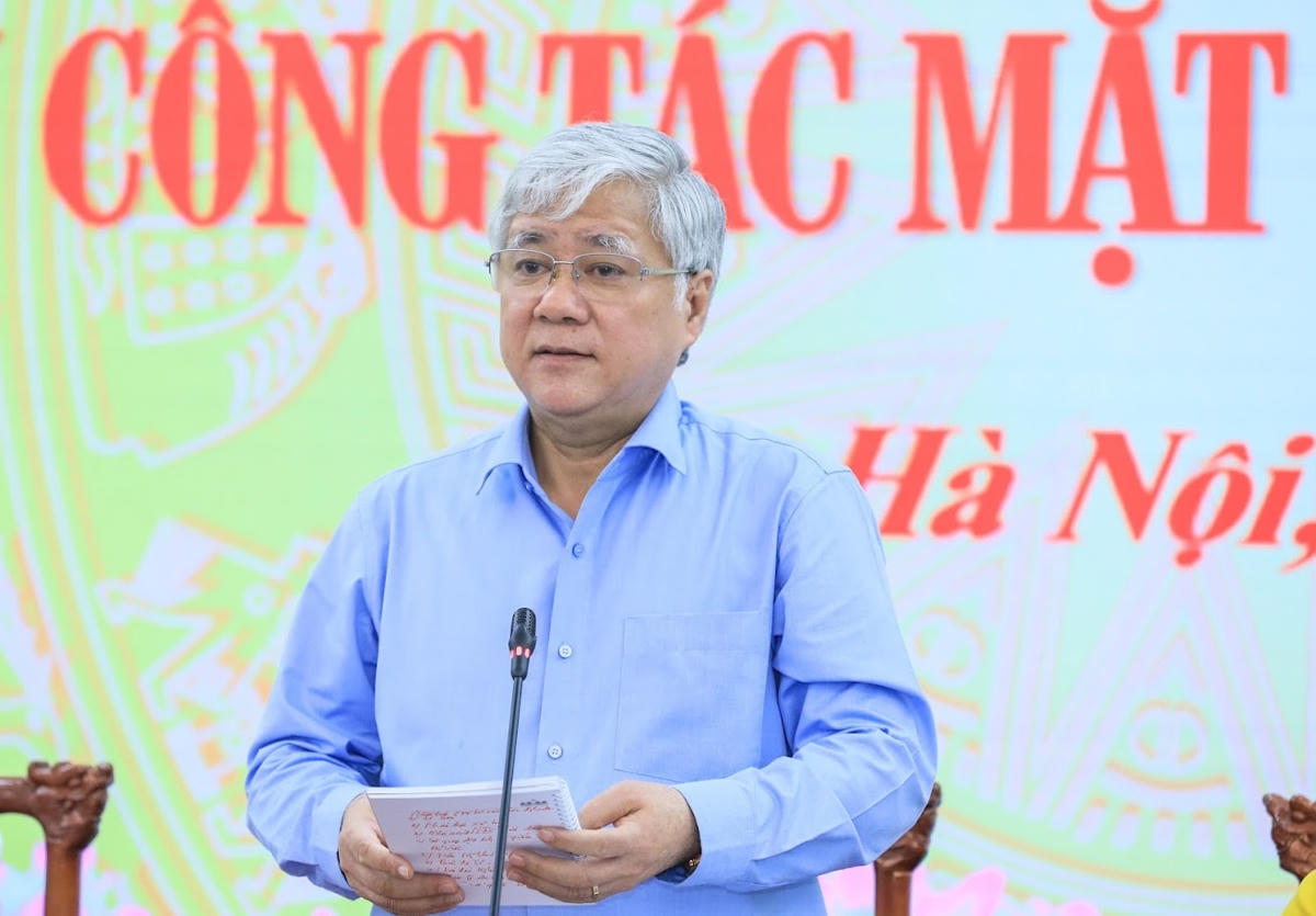 Tại Hội nghị giao ban công tác Mặt trận Quý III/2021, Bí thư Trung ương Đảng, Chủ tịch UBTƯ MTTQ Việt Nam Đỗ Văn Chiến khẳng định, từ nay đến Tết Nguyên đán, Mặt trận các cấp tiếp tục quan tâm, đảm bảo mọi người, mọi nhà đều có Tết an vui, đầm ấm. Ảnh: Quang Vinh.