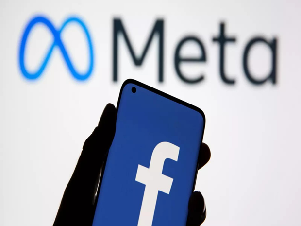 Logo của mạng xã hội Facebook và công ty mẹ Meta. Ảnh: AFP.