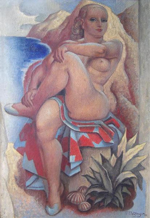 Bức "Người đi tắm (Khỏa thân)" của Jean Metzinger, vẽ năm 1937.