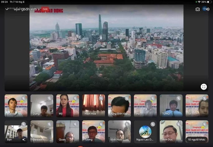 Quang cảnh lễ trao giải trực tuyến cuộc thi. 
