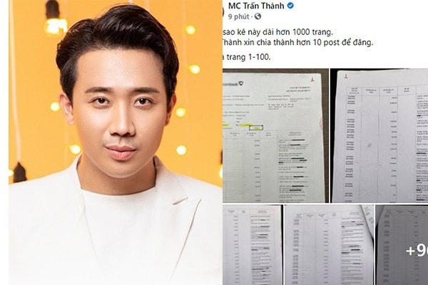 Trấn Thành tung 1.000 trang sao kê chứng minh mình trong sạch khi làm từ thiện.