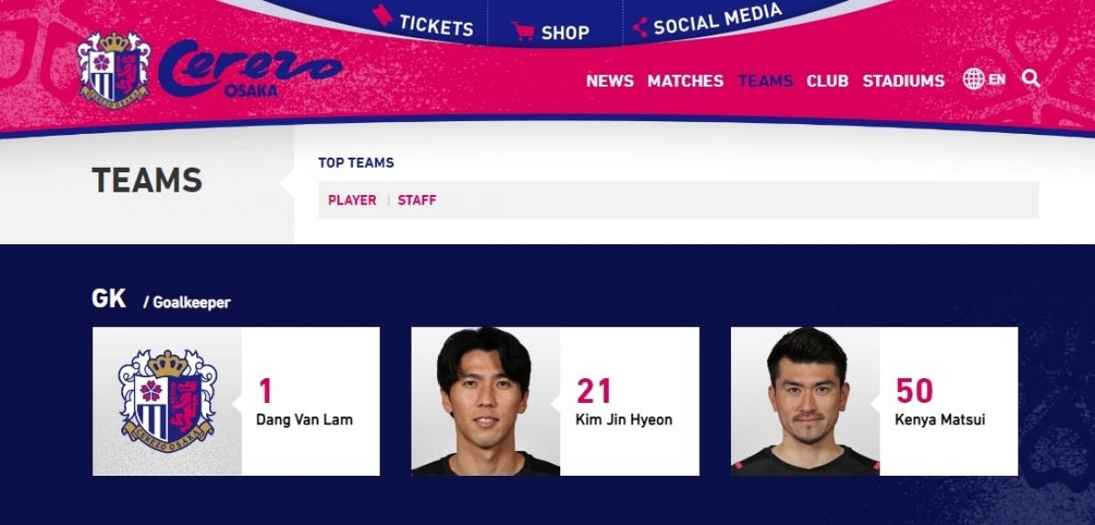 Đặng Văn Lâm sẽ hóa giải "lời nguyền" chiếc áo số 1 tại Cerezo Osaka?
