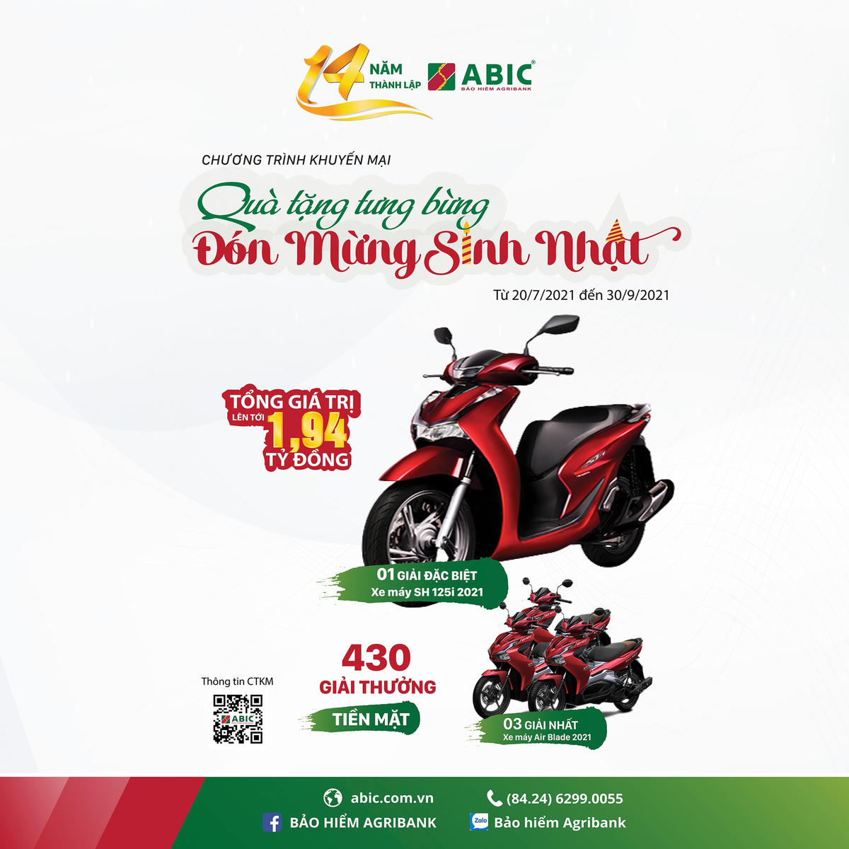 Hơn 1,9 tỷ đồng 'Quà tặng tưng bừng – đón mừng sinh nhật' cùng Bảo hiểm Agribank