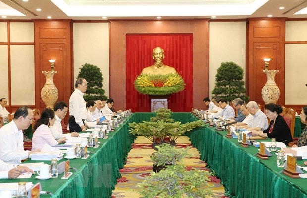 Quang cảnh buổi làm việc. (Ảnh: Phương Hoa/TTXVN).
