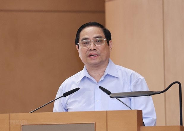 Thủ tướng Phạm Minh Chính phát biểu khai mạc. (Ảnh: Dương Giang/TTXVN).