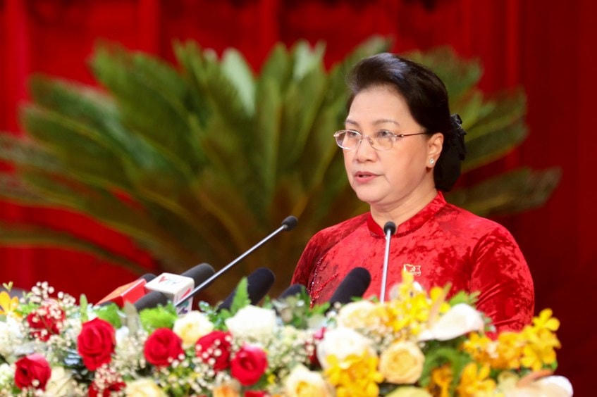 Ủy viên Bộ Chính trị, Chủ tịch Quốc hội Nguyễn Thị Kim Ngân phát biểu chỉ đạo Đại hội.