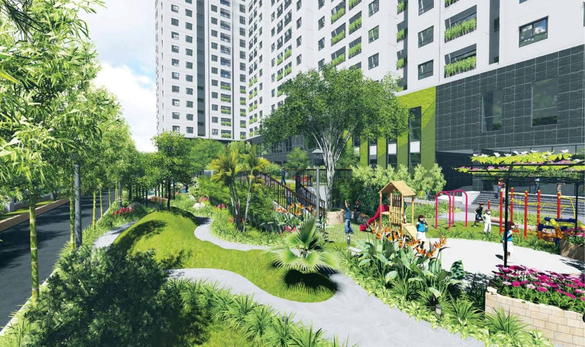 Một dự án chung cư được quảng bá sống xanh.