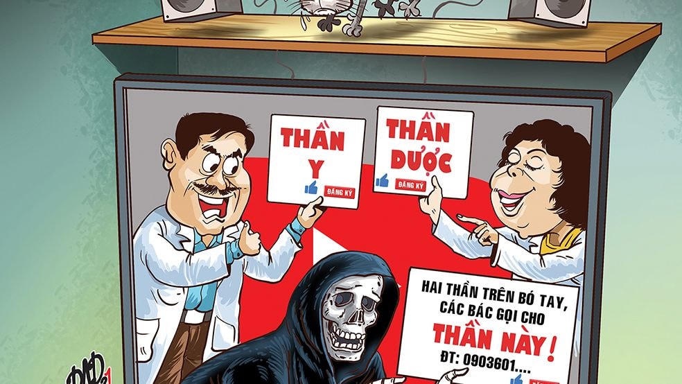 Một biếm họa về “các vị thần” gây họa.