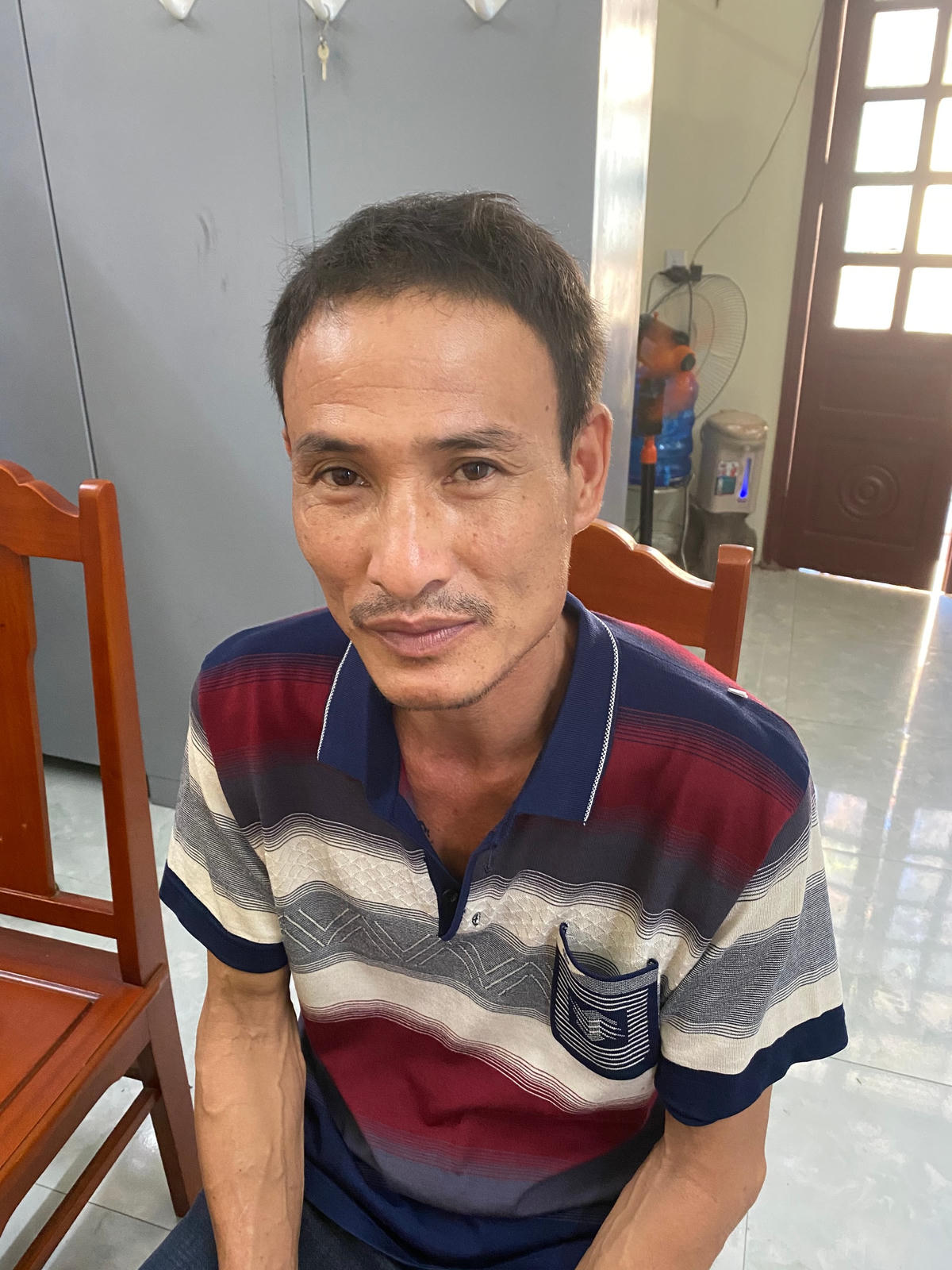 Đối tượng Công tại cơ quan công an.