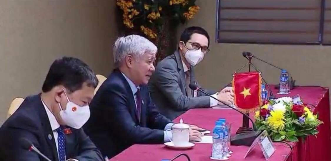 Chủ tịch UBTƯ MTTQ Việt Nam Đỗ Văn Chiến phát biểu tại cuộc hội kiến.  