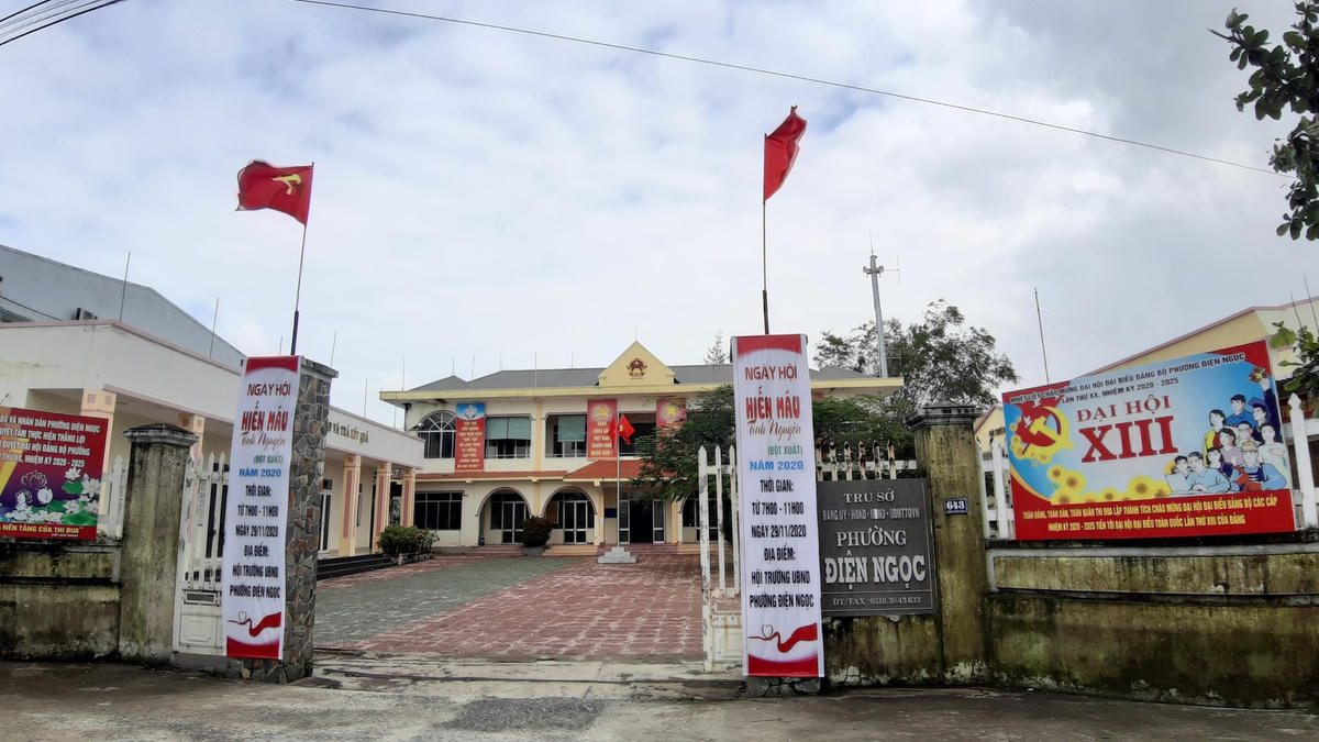 Trụ sở UBND phường Điện Ngọc nơi ông Mười công tác.