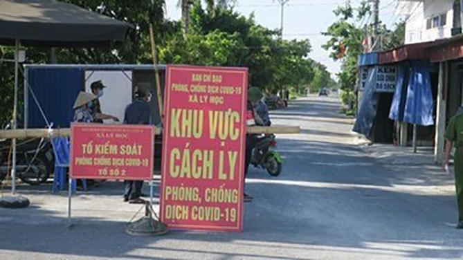 Khu vực xã Lý Học, nơi bé 3 tuổi bị nhiễm bệnh đã được phong tỏa từ trước.