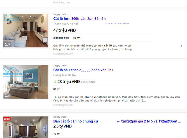 Nhiều thông tin cắt lỗ căn hộ tại Hà Nội.