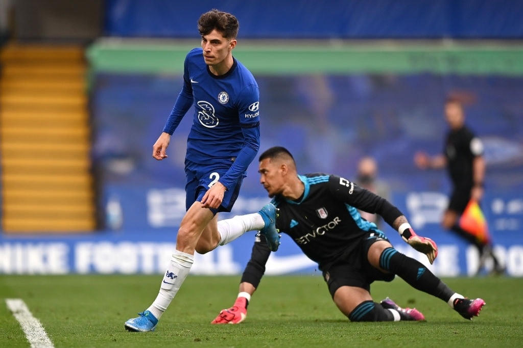 Havertz ăn mừng sau khi ghi bàn thứ hai.