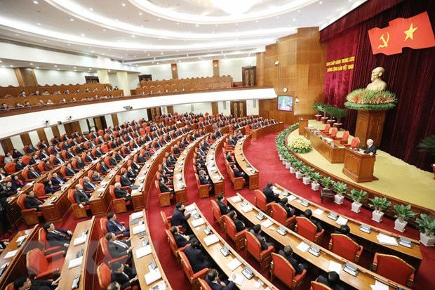Toàn cảnh phiên bế mạc Hội nghị lần thứ 14 Ban Chấp hành Trung ương Đảng Cộng sản Việt Nam khóa XII. (Ảnh: Phương Hoa/TTXVN).