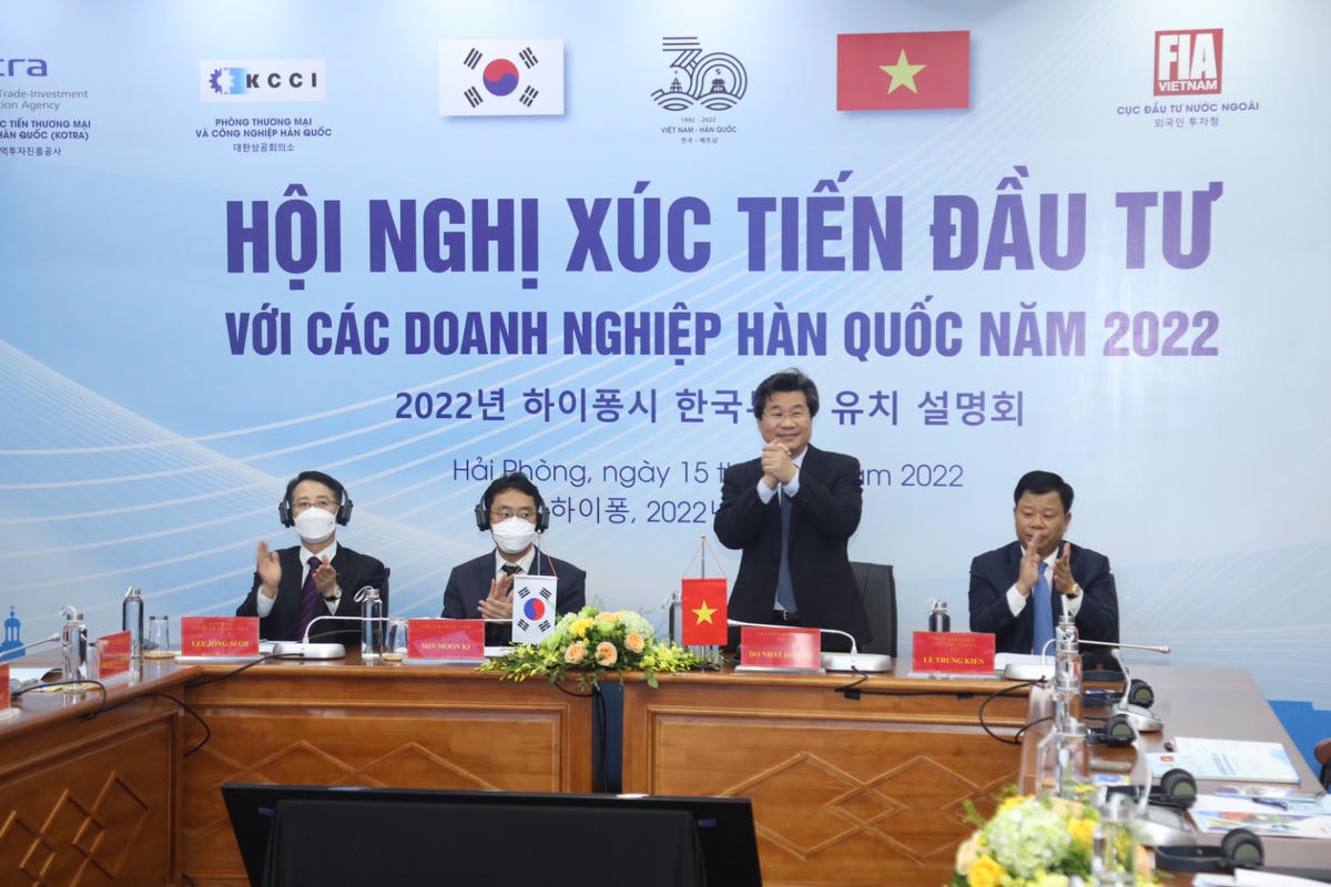 BQL Khu kinh tế TP Hải Phòng phối hợp cùng Cục đầu tư nước ngoài tổ chức Hội nghị xúc tiến đầu tư với doanh nghiệp Hàn Quốc năm 2022.