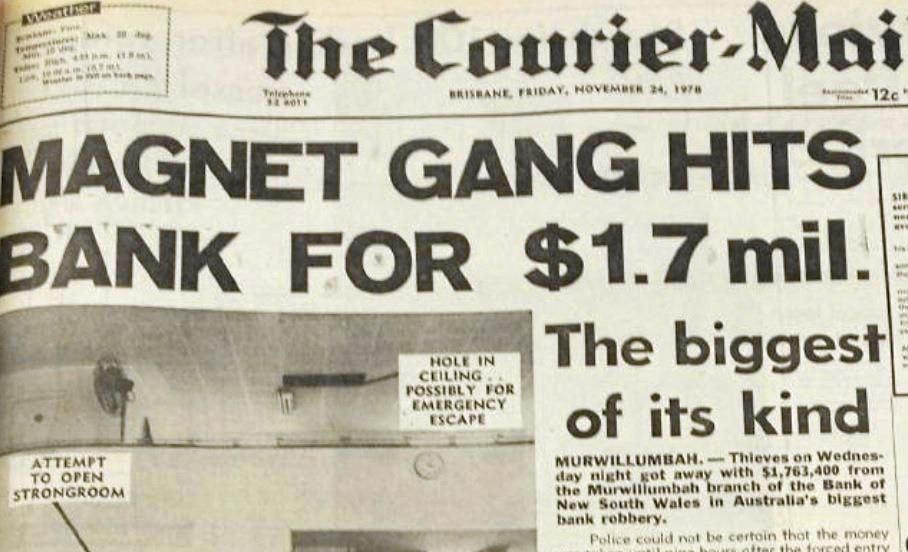 Thời điểm đó, cái tên Magnetic Drill Gang là nghi phạm hàng đầu. Ảnh: Daily Telegraph..
