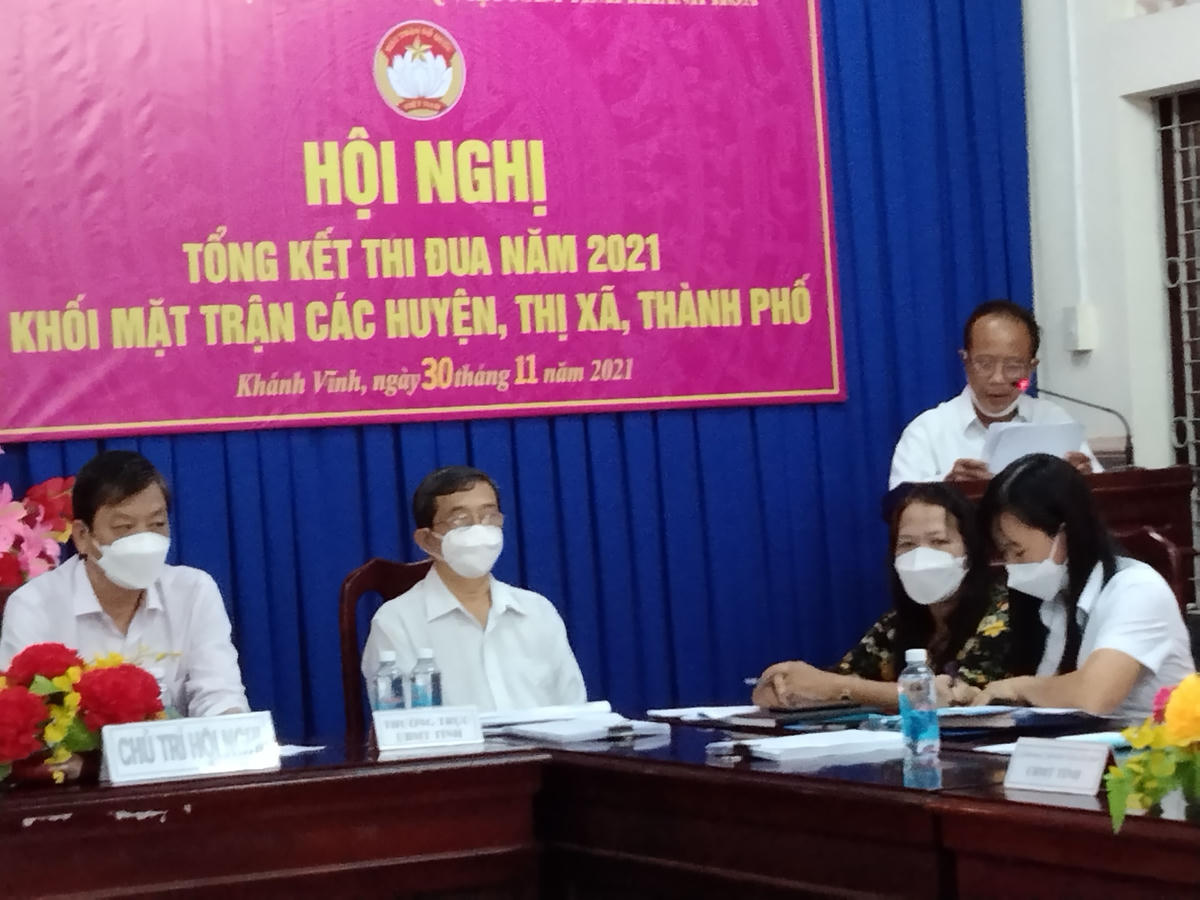 Khánh Hòa: Tổng kết thi đua khối Mặt trận các huyện, thị xã, thành phố năm 2021