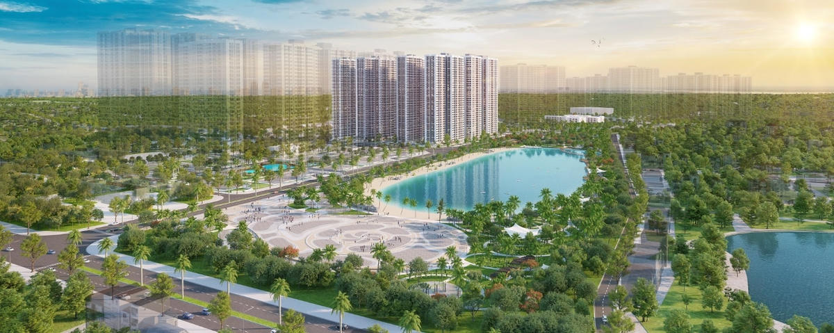 Imperia Smart City sở hữu vị trí đắc địa nằm kế cận công viên trung tâm và hồ điều hòa.