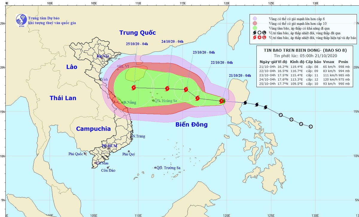 Nguồn: Trung tâm Dự báo Khí tượng Thủy văn Quốc gia.