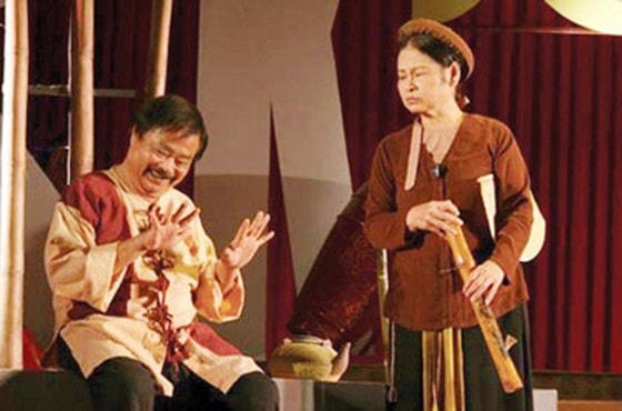 Cảnh trong vở “Hồn Trương Ba, da hàng thịt”.