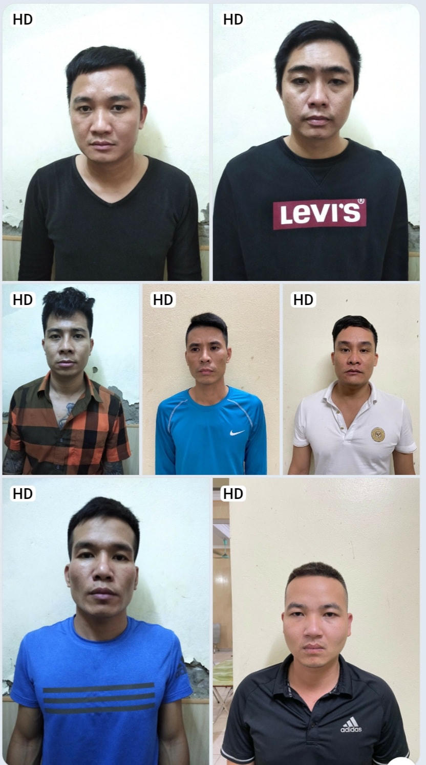 Nhóm đối tượng trong vụ hỗn chiến tại Khu du lịch Đồi Rồng.