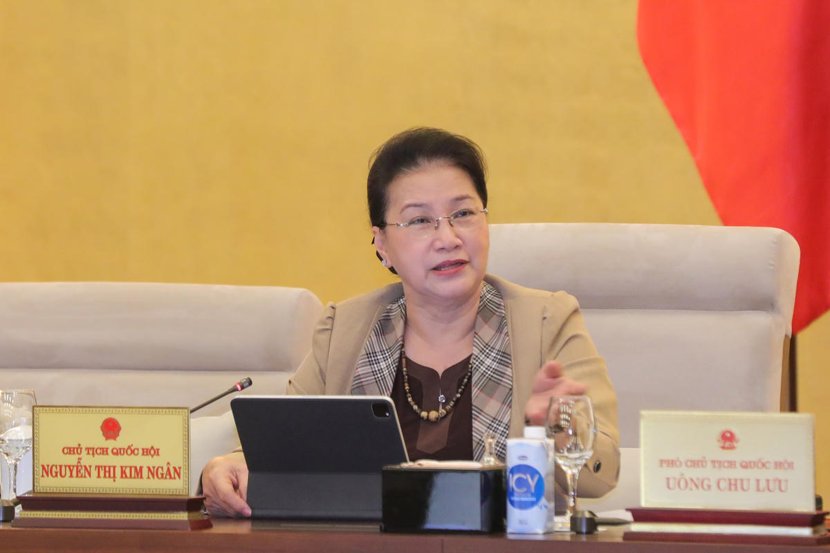 Chủ tịch Quốc hội Nguyễn Thị Kim Ngân chủ trì cuộc họp.