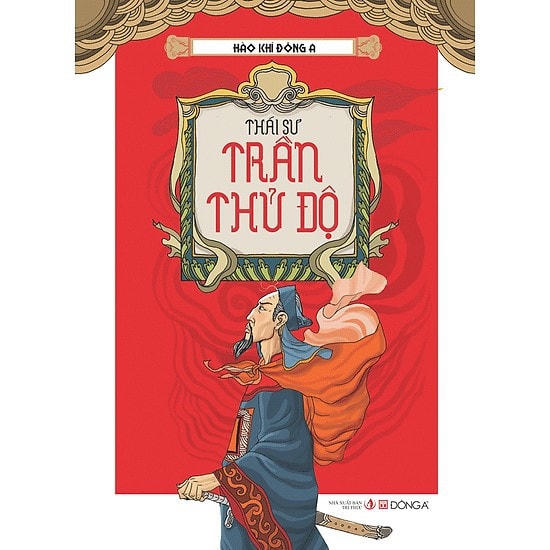 Tranh vẽ Thái sư Trần Thủ Độ trên bìa sách do NXB Văn học và Đông A ấn hành.